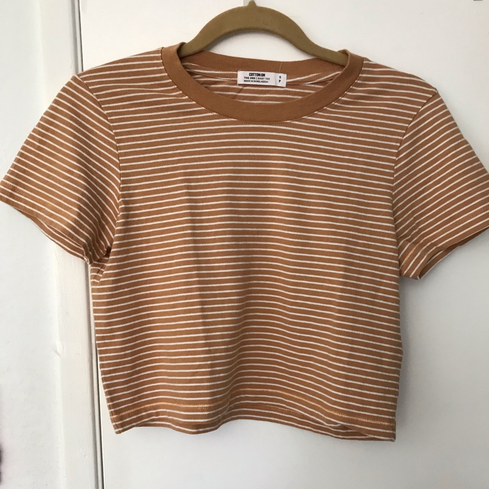 striped cropped tee